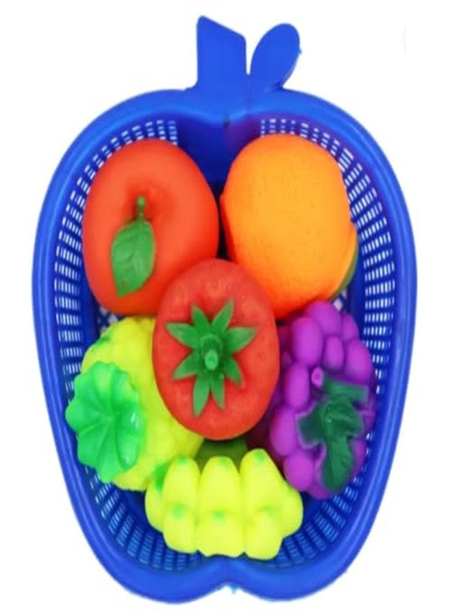 ARTHDEEP Kids Play Food Set, Colorful Plastic Fruit Basket with Orange, Tomatoes, Apple, Grape, Educational Pretend Play Kitchen Toys - Image 5